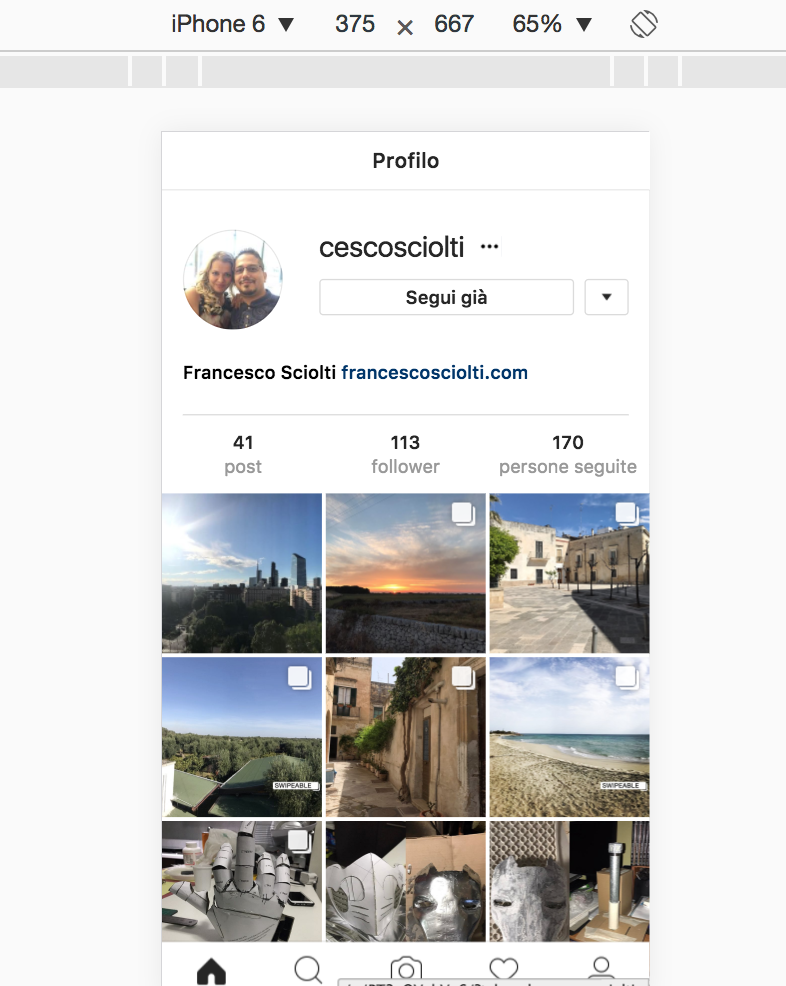profilo Instagram Smartphone